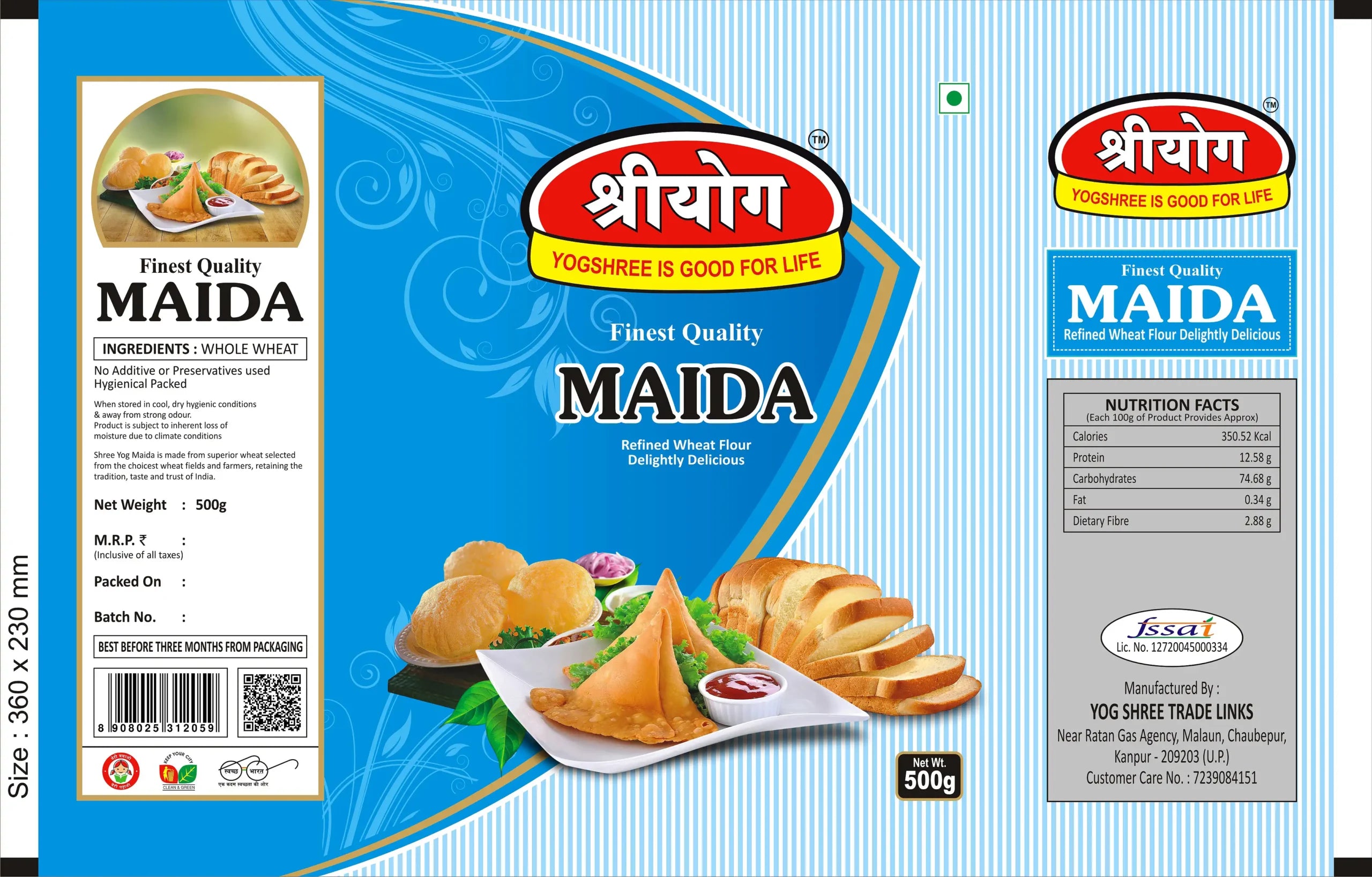 Yogshree Maida - 100% Preservative free - 500g pack